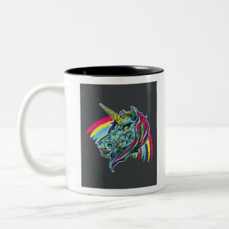 Zombie Unicorn Zweifarbige Tasse