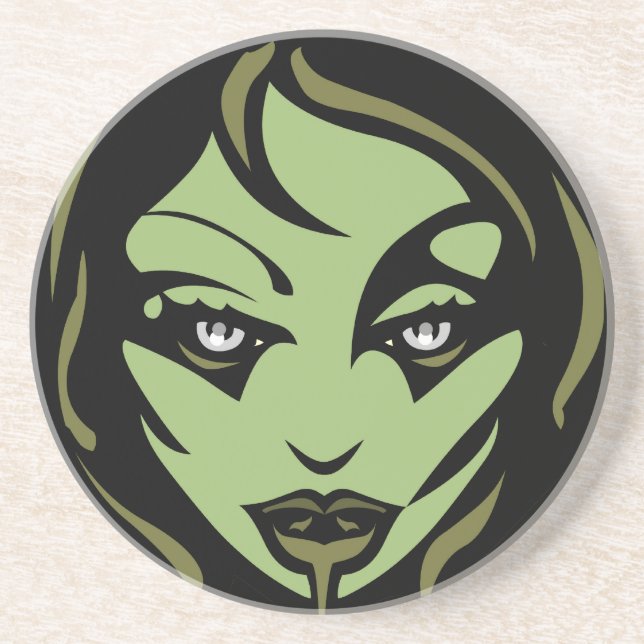 Zombie Untersetzer Niedlich Halloween Zombie Girl  (Vorne)