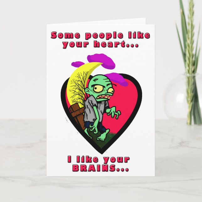 Zombie Valentine Feiertagskarte (Vorderseite)