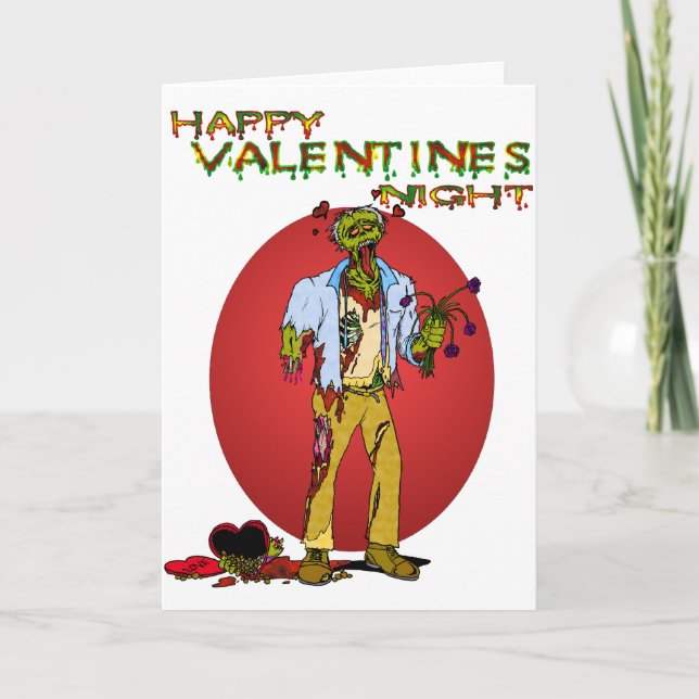 Zombie Valentines Feiertagskarte (Vorderseite)