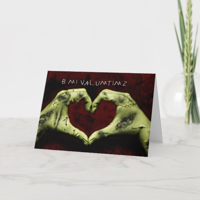 Zombie-Valentinsgruß Feiertagskarte (Vorderseite)