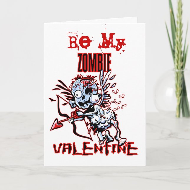 Zombie-Valentinsgruß Feiertagskarte (Vorderseite)