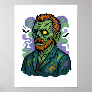 Zombie Van Gogh - Cartoon Comic Parody Poster