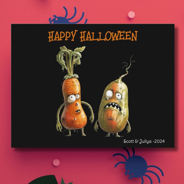 Zombie veggie schwarze Halloween Postkarte (Von Creator hochgeladen)