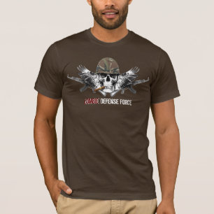 Zombie-Verteidigungs-Kraft-Winged Schädel mit T-Shirt