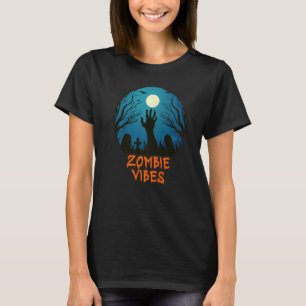 Zombie Vibes Mondlicht Friedhof Gruselige Kinder J T-Shirt