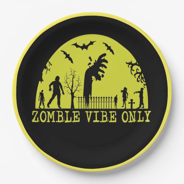 Zombie Vibes Nur Pappteller (Vorderseite)