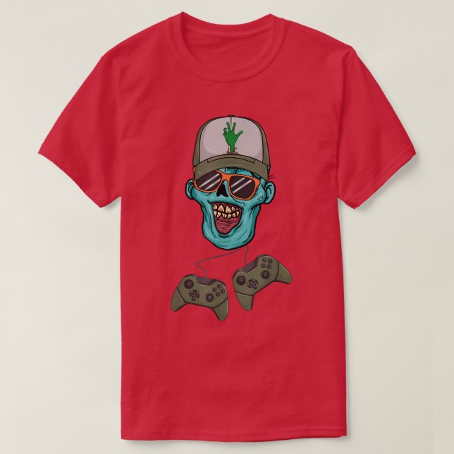 Zombie Video Game Player Halloween Zombie Gamer T- T-Shirt (Design vorne)