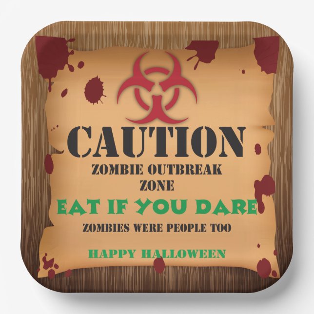 Zombie-Virus-Ausbruch-Halloween-Party Pappteller (Vorderseite)