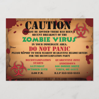 Zombie-Virus-Halloween-Party-Einladung Einladung
