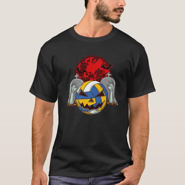 Zombie Volleyball Players Halloween Costume T-Shirt (Vorderseite)