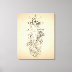 Zombie Voodoo Priesta Jugendstil Leinwanddruck