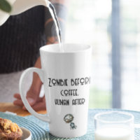 Zombie vor Kaffee Weißes Halloween