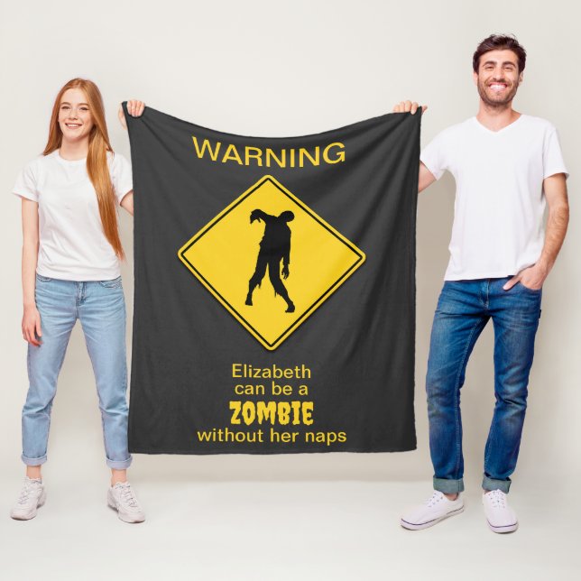 Zombie Warning Halloween Fleecedecke (Beispiel)
