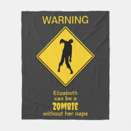 Zombie Warning Halloween Fleecedecke