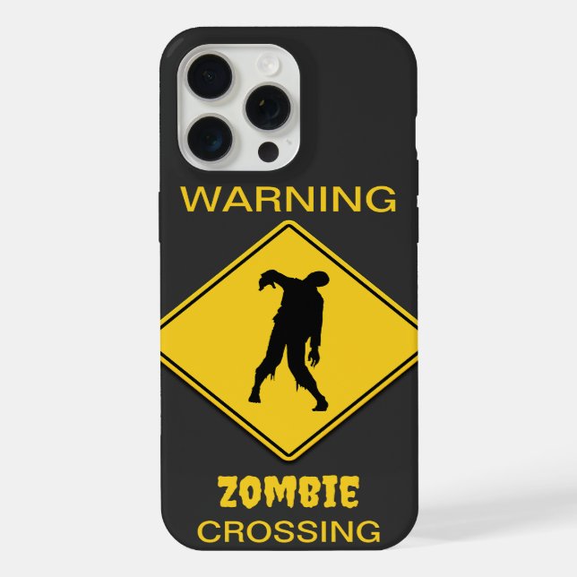 Zombie Warning Halloween iPhone 15 Pro Max Hülle (Rückseite)
