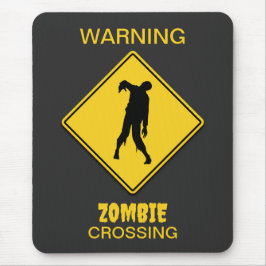 Zombie Warning Halloween Mousepad