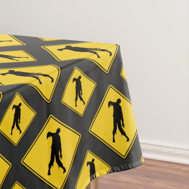 Zombie Warning Halloween Tischdecke (Beispiel)