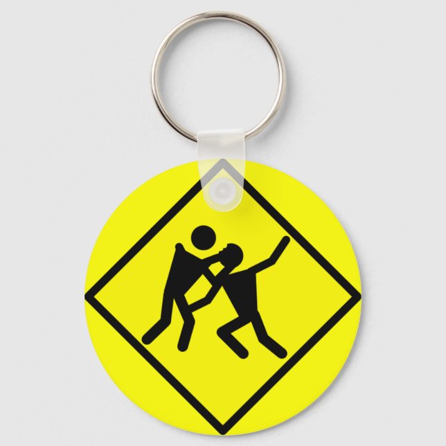 Zombie Warning Road Sign Schlüsselanhänger (Vorderseite)