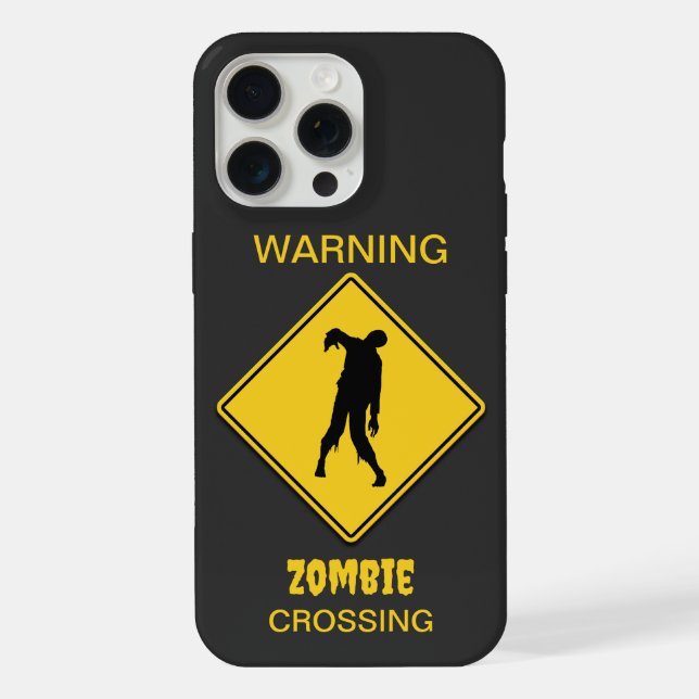 Zombie-Warnung Halloween iPhone 15 Pro Max Hülle (Rückseite)