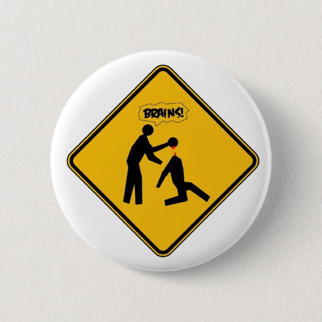 Zombie-Warnzeichen Button (Vorderseite)