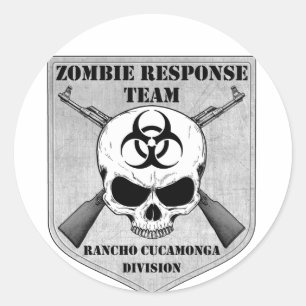 Zombie-Warteteam: Abteilung Rancho Cucamonga Runder Aufkleber