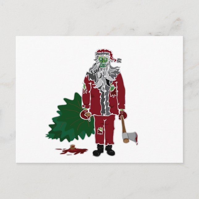 Zombie Weihnachtsmann Feiertagspostkarte (Vorderseite)