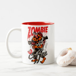Zombie wie Kaffee Zweifarbige Tasse