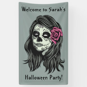 Zombie Woman benutzerdefinierte Text- und Farbbann Banner