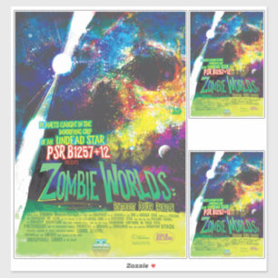 Zombie Worlds Halloween Galaxie der Horror Aufkleber