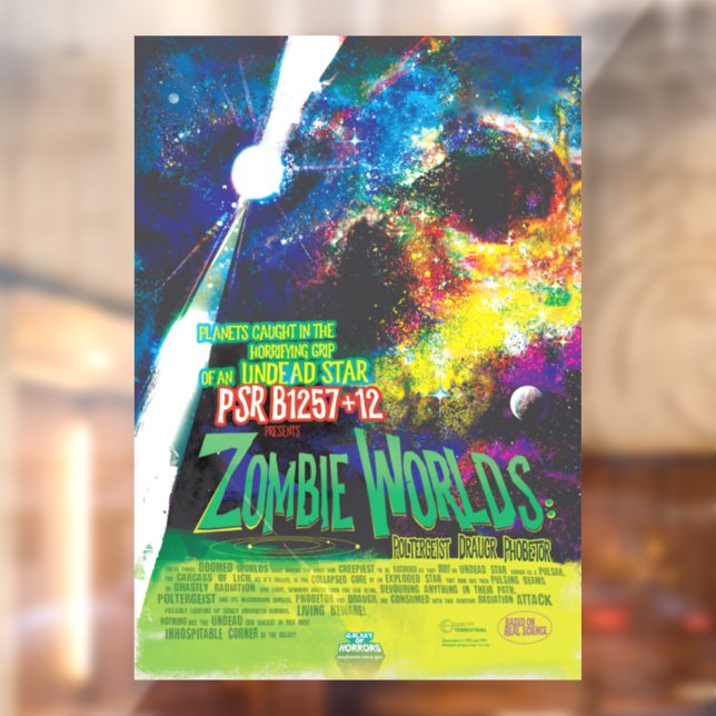 Zombie Worlds Halloween Galaxie der Horror Fensteraufkleber (Blatt 2)
