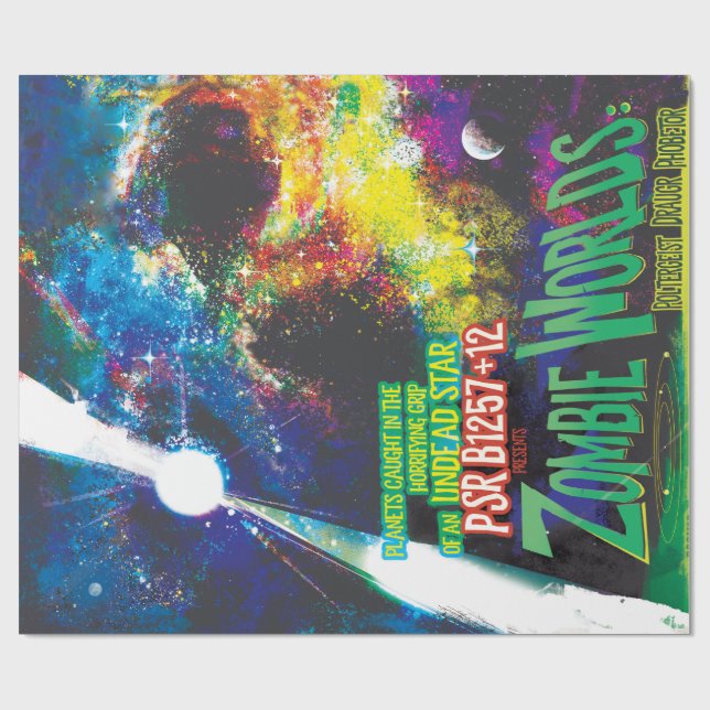 Zombie Worlds Halloween Galaxie der Horror Geschenkpapier (Flach)