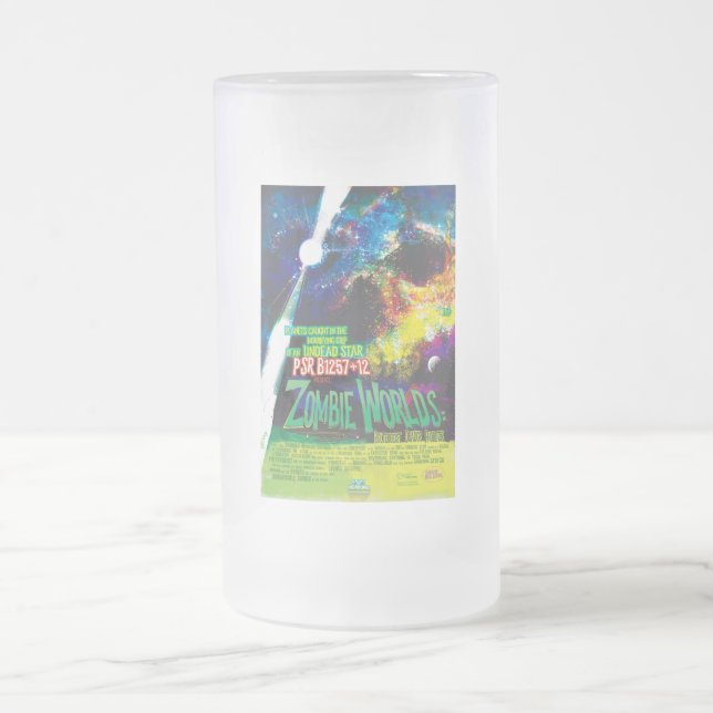 Zombie Worlds Halloween Galaxie der Horror Mattglas Bierglas (Mittel)