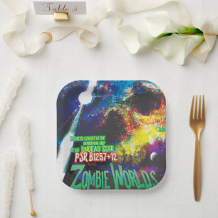 Zombie Worlds Halloween Galaxie der Horror Pappteller