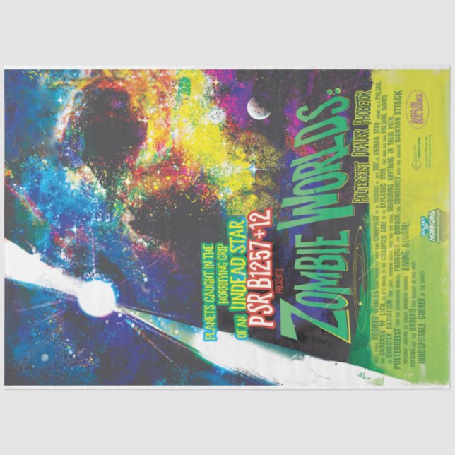 Zombie Worlds Halloween Galaxie der Horror Seidenpapier (Vorderseite)
