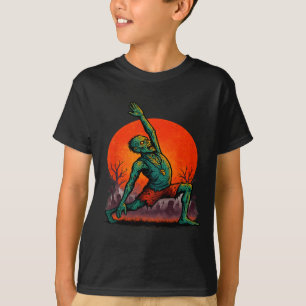 Zombie-Yoga Untote Stretch-Pose Grusel Mondlicht H T-Shirt