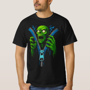 Zombie Zipper Illusion   3D-Horror Grafik-T-Shirt  T-Shirt