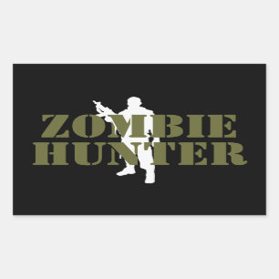 ZOMBIE- ZOMBIE JÄGER RECHTECKIGER AUFKLEBER
