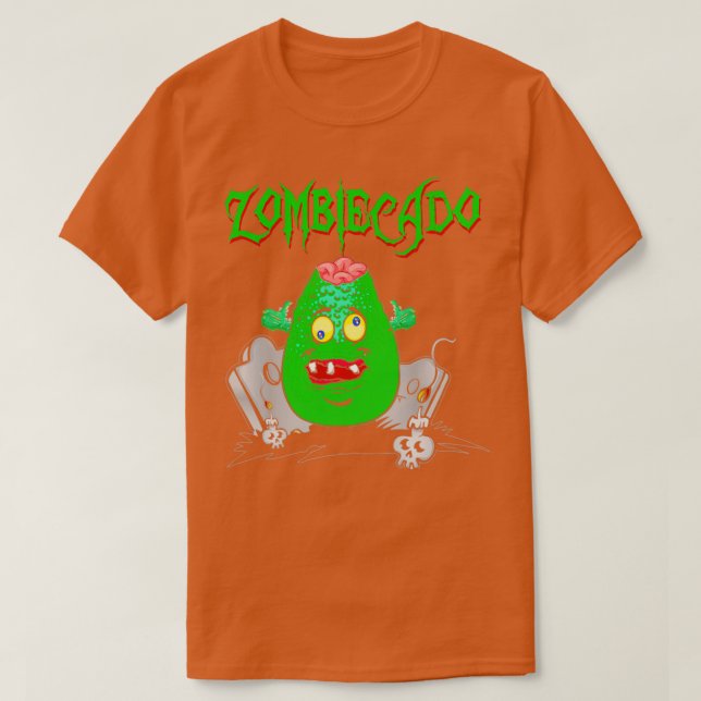 Zombiecado Zombie Avocado Halloween Funny T-Shirt (Design vorne)