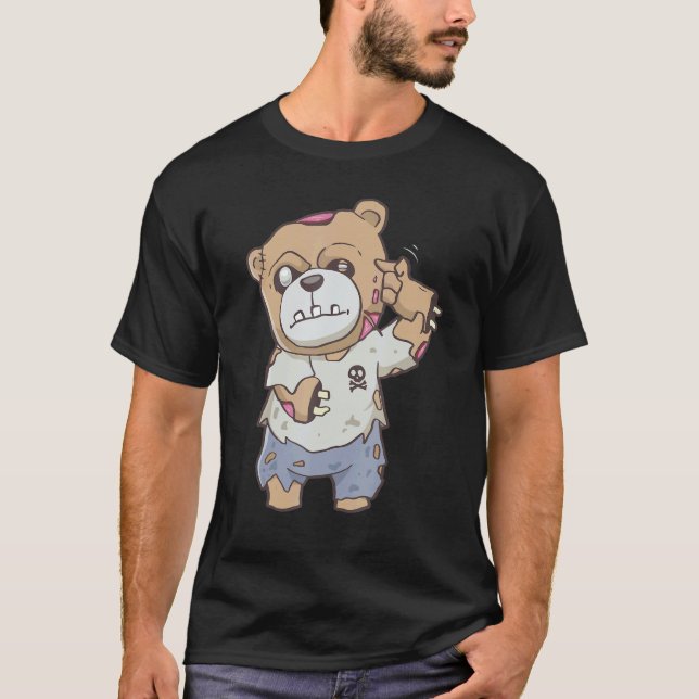 Zombiecore Aesthetic Zombie Bear Pastel Goth Creep T-Shirt (Vorderseite)