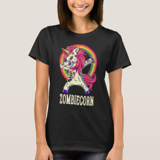 Zombiecorn Zombie Einhorn Dabbing Tanz Halloween T-Shirt