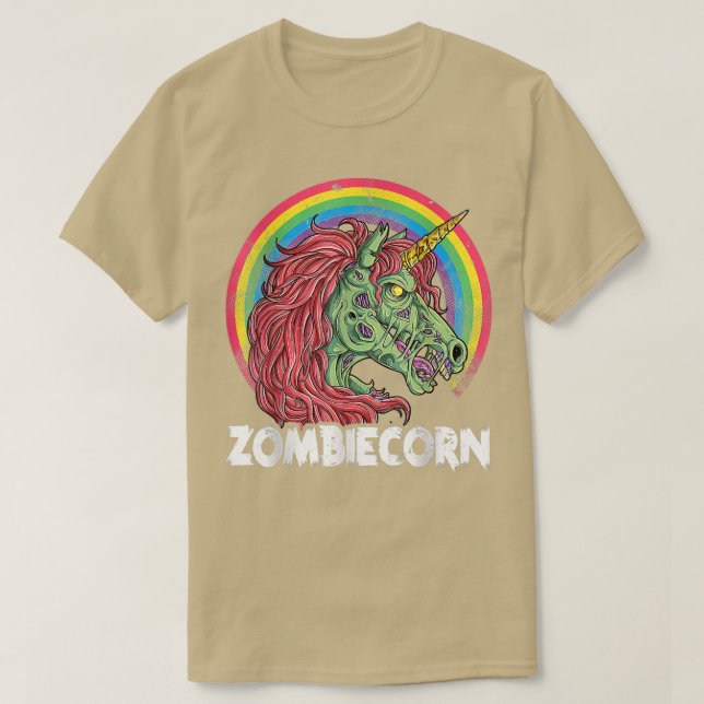 Zombiecorn Zombie Unicorn Halloween Girls Rainbow T-Shirt (Design vorne)