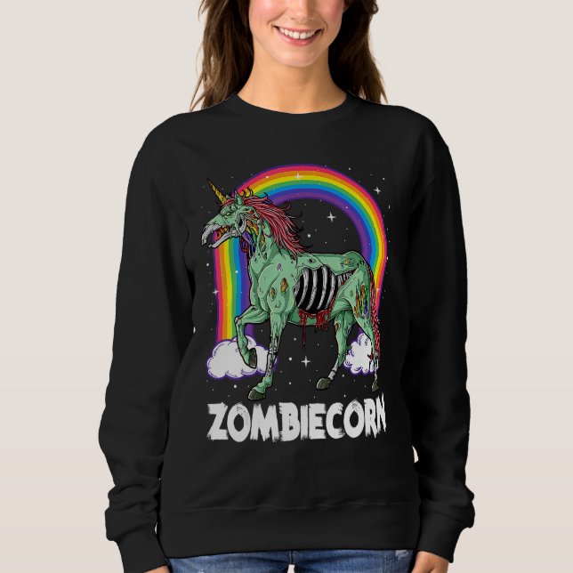 Zombiecorn Zombie Unicorn Halloween Women Girls Ra Sweatshirt (Vorderseite)
