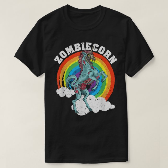 Zombiecorn Zombie Unicorn Liebe Halloween Tier T-Shirt (Design vorne)