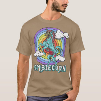 Zombiecorn Zombie Unicorn Rainbow Beängstigend Hal T-Shirt
