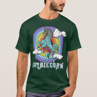 Zombiecorn Zombie Unicorn Rainbow Beängstigend Hal T-Shirt