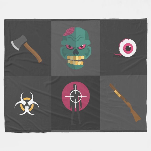 Zombiejäger Fleecedecke (Vorderseite (Horizontal))