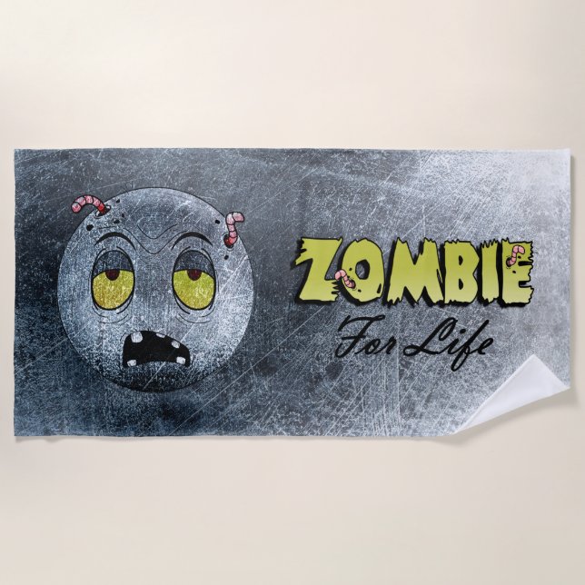 Zombiemoji Vintage Strandhandtuch (Vorderseite)