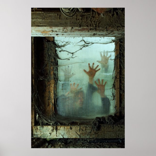 Zombien außerhalb eines Fensters Poster (Vorne)