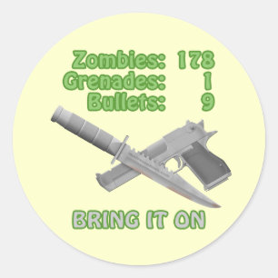 Zombies anziehen runder aufkleber